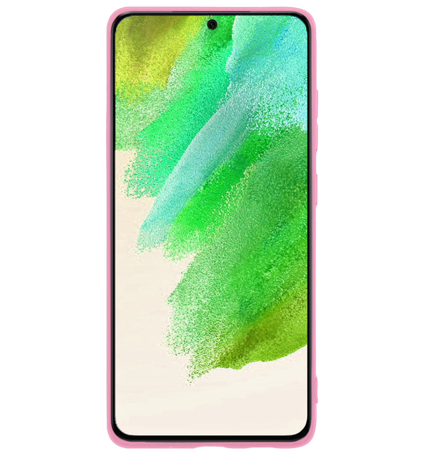 Nomfy Hoesje Geschikt voor Samsung S21 FE Hoesje Siliconen Cover Case - Hoes Geschikt voor Samsung Galaxy S21 FE Hoes Back Case - Lichtroze