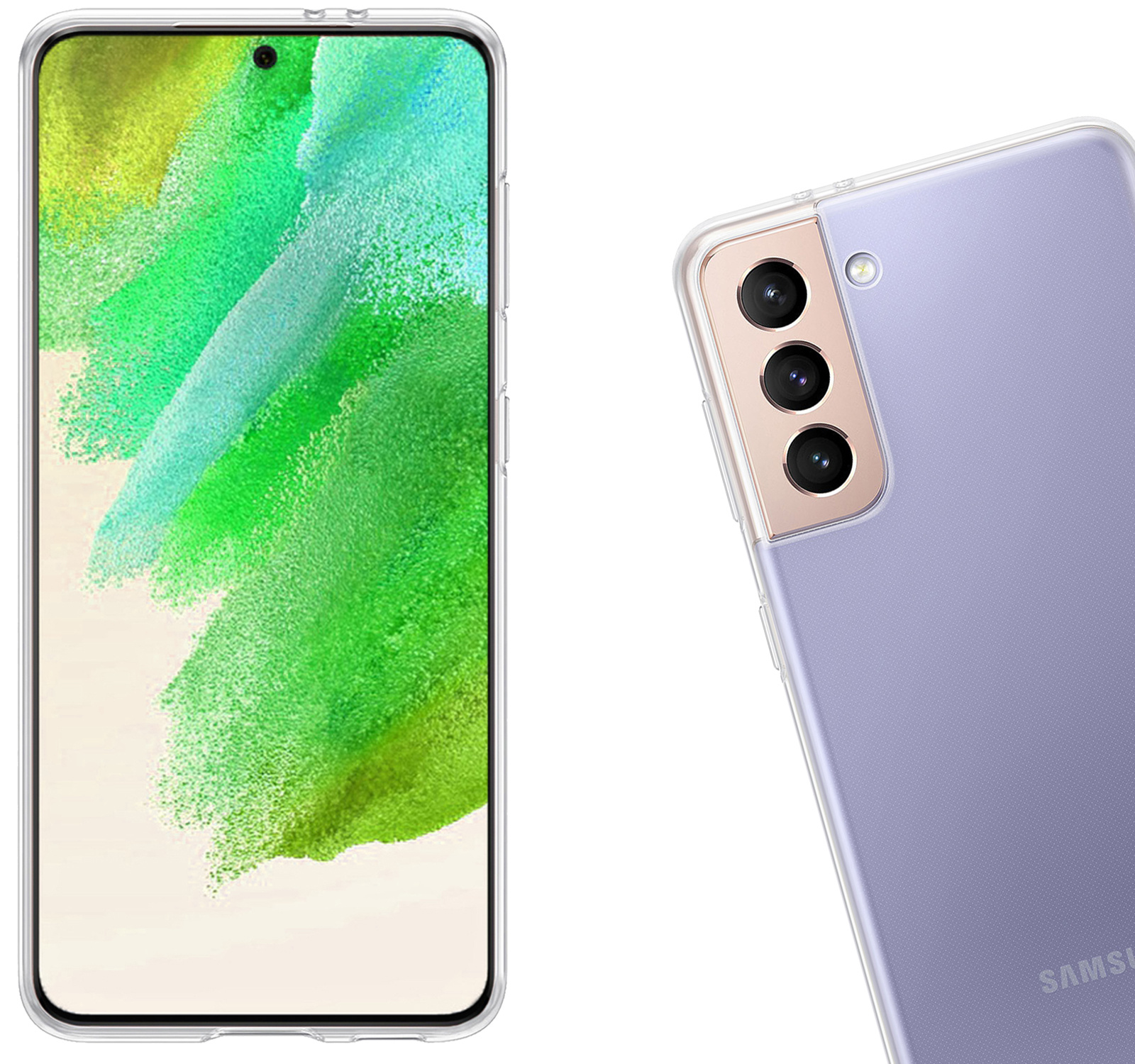 Nomfy Hoesje Geschikt voor Samsung S21 FE Hoesje Siliconen Cover Case - Hoes Geschikt voor Samsung Galaxy S21 FE Hoes Back Case - Transparant