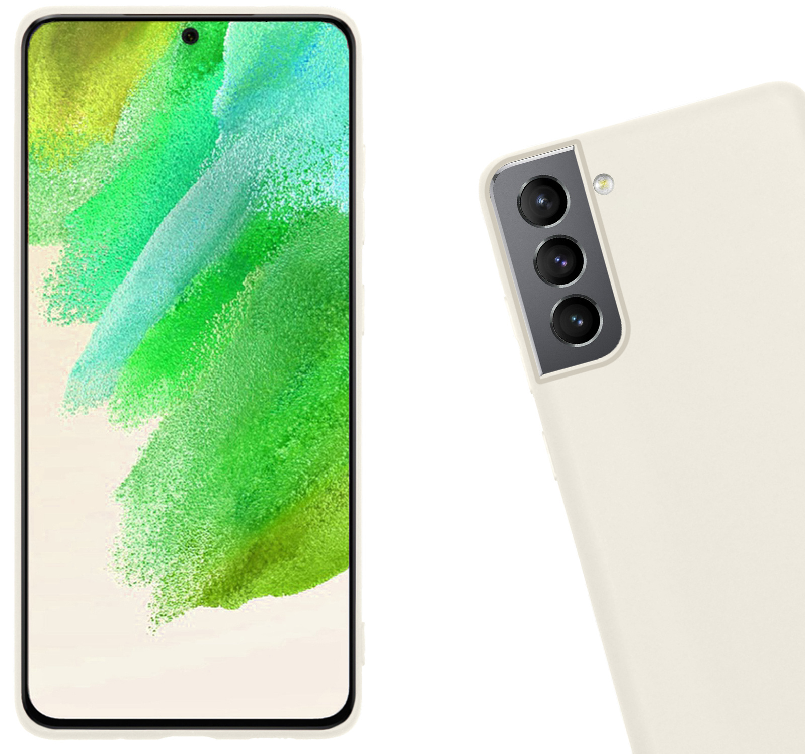 Nomfy Hoesje Geschikt voor Samsung S21 FE Hoesje Siliconen Cover Case - Hoes Geschikt voor Samsung Galaxy S21 FE Hoes Back Case - Wit