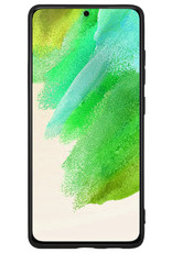 Nomfy Hoesje Geschikt voor Samsung S21 FE Hoesje Siliconen Cover Case - Hoes Geschikt voor Samsung Galaxy S21 FE Hoes Back Case - Zwart