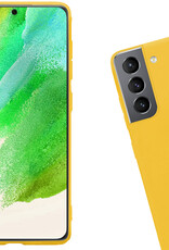 Nomfy Hoesje Geschikt voor Samsung S21 FE Hoesje Siliconen Cover Case - Hoes Geschikt voor Samsung Galaxy S21 FE Hoes Back Case - 2-PACK - Geel