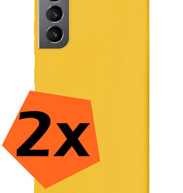 Nomfy Nomfy Samsung Galaxy S21FE Hoesje Siliconen - Geel - 2 PACK