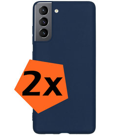 Nomfy Nomfy Samsung Galaxy S21FE Hoesje Siliconen - Donkerblauw - 2 PACK