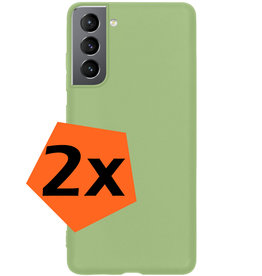 Nomfy Nomfy Samsung Galaxy S21FE Hoesje Siliconen - Groen - 2 PACK