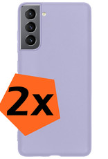 Nomfy Hoesje Geschikt voor Samsung S21 FE Hoesje Siliconen Cover Case - Hoes Geschikt voor Samsung Galaxy S21 FE Hoes Back Case - 2-PACK - Lila