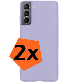 Nomfy Nomfy Samsung Galaxy S21FE Hoesje Siliconen - Lila - 2 PACK