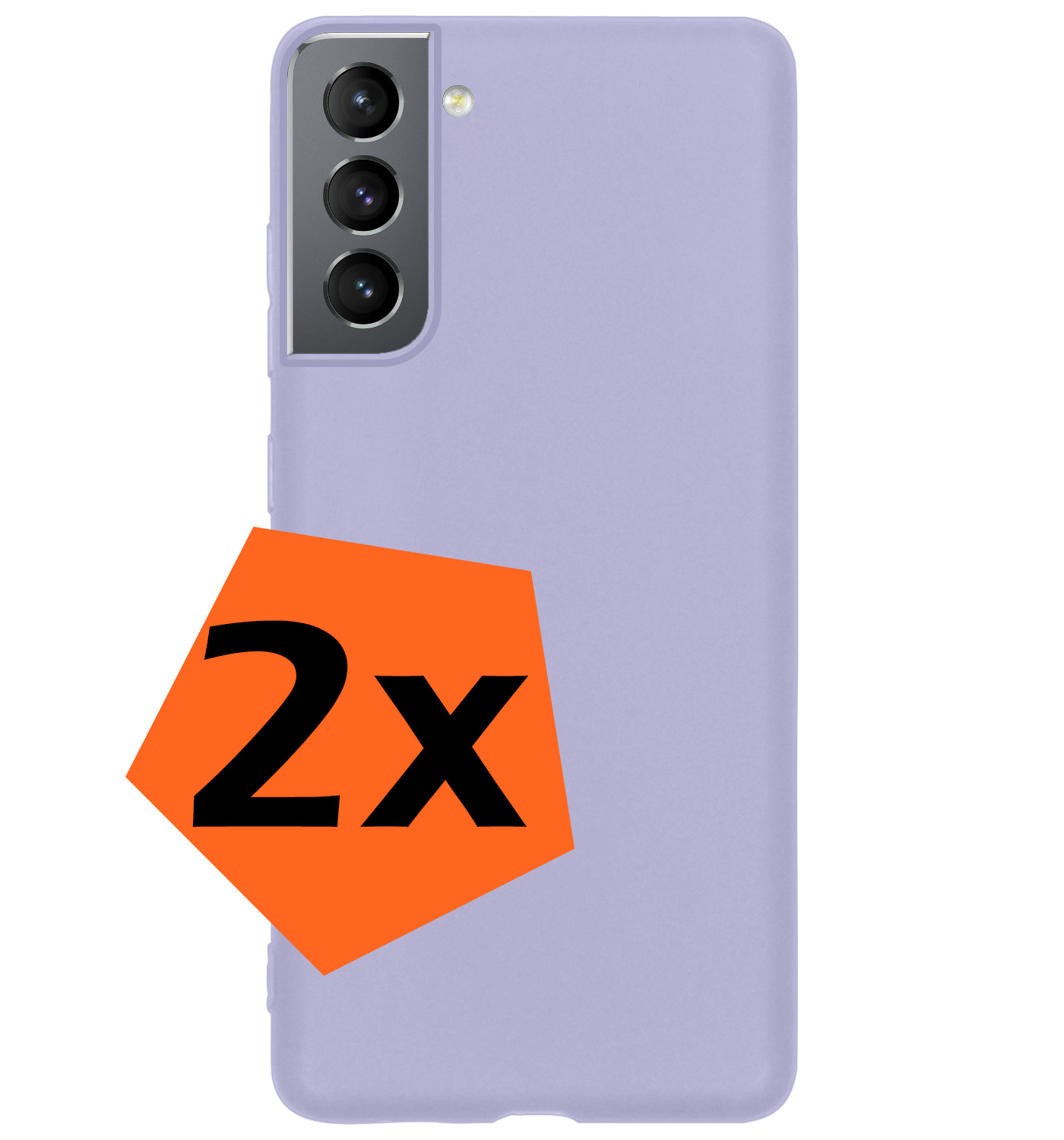 Nomfy Hoesje Geschikt voor Samsung S21 FE Hoesje Siliconen Cover Case - Hoes Geschikt voor Samsung Galaxy S21 FE Hoes Back Case - 2-PACK - Lila