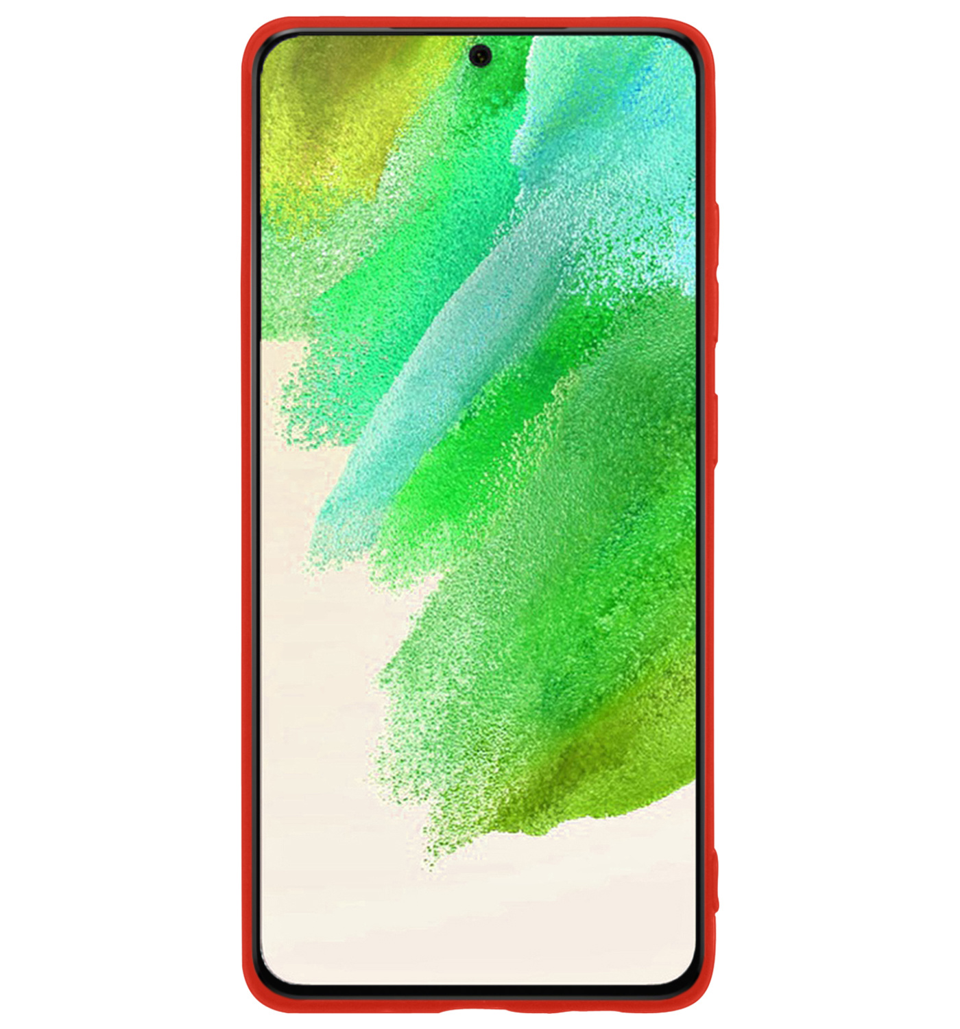 Nomfy Hoesje Geschikt voor Samsung S21 FE Hoesje Siliconen Cover Case - Hoes Geschikt voor Samsung Galaxy S21 FE Hoes Back Case - 2-PACK - Rood