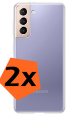 Nomfy Hoesje Geschikt voor Samsung S21 FE Hoesje Siliconen Cover Case - Hoes Geschikt voor Samsung Galaxy S21 FE Hoes Back Case - 2-PACK - Transparant
