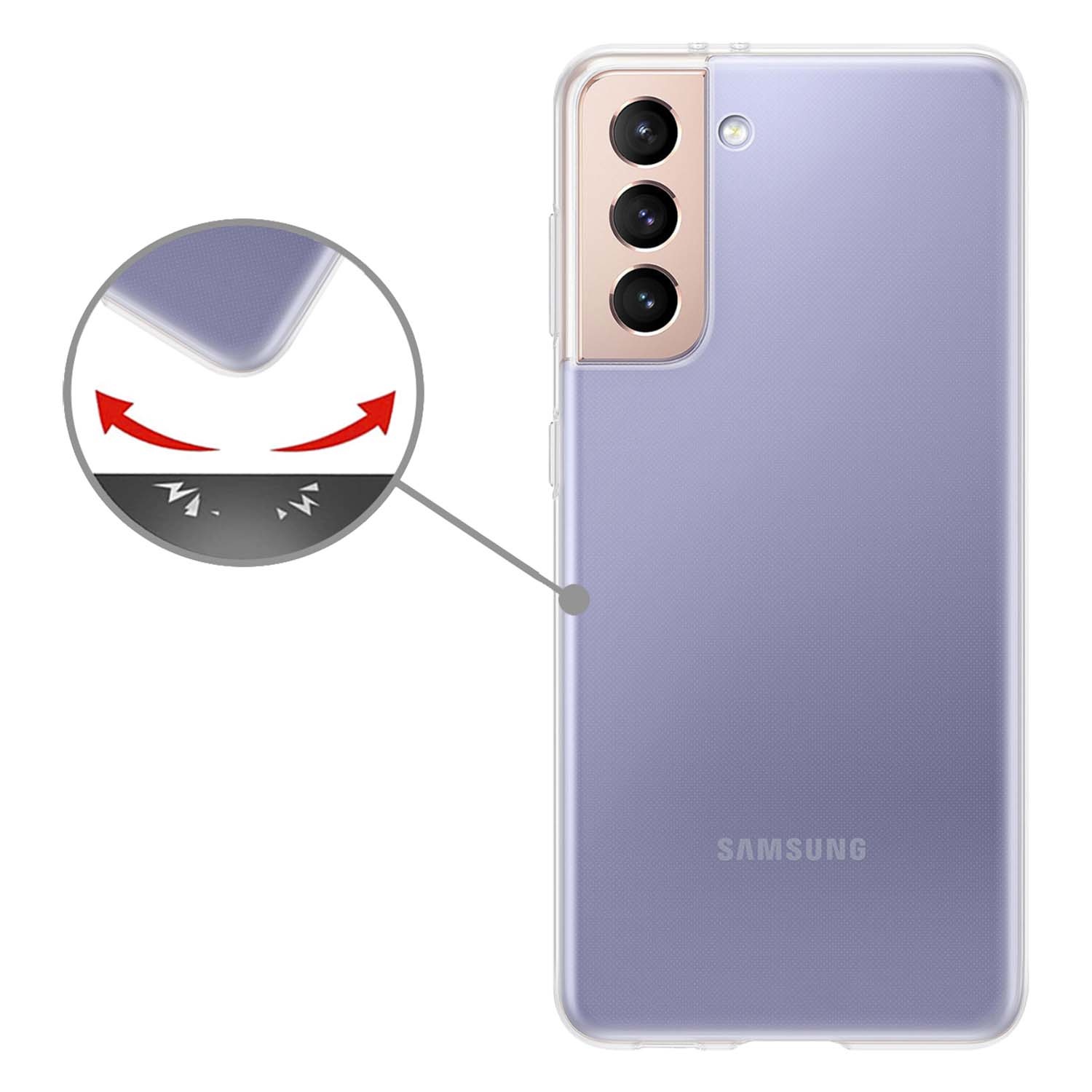 Nomfy Hoesje Geschikt voor Samsung S21 FE Hoesje Siliconen Cover Case - Hoes Geschikt voor Samsung Galaxy S21 FE Hoes Back Case - 2-PACK - Transparant