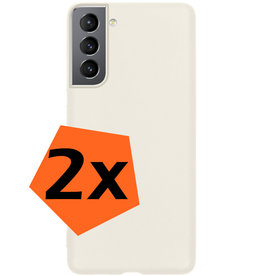 Nomfy Nomfy Samsung Galaxy S21FE Hoesje Siliconen - Wit - 2 PACK