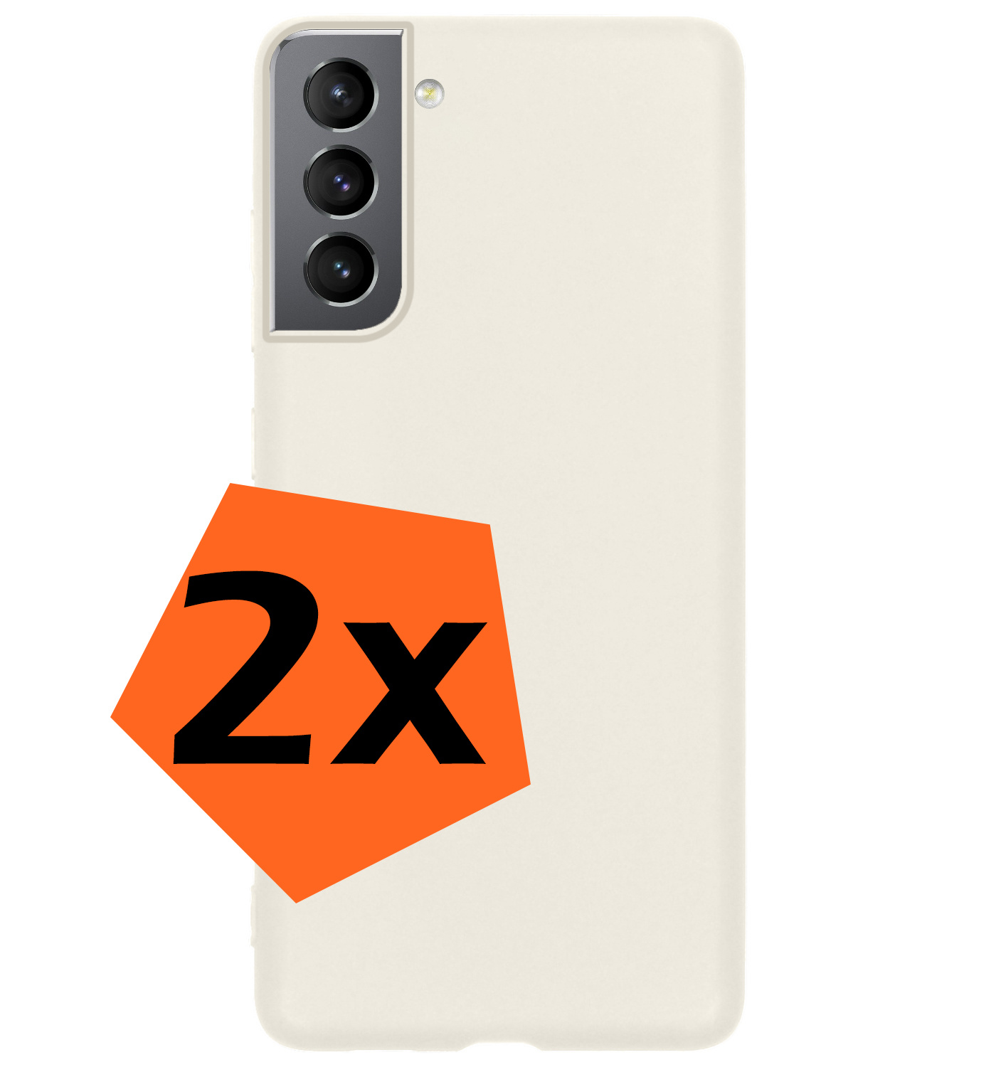 Nomfy Hoesje Geschikt voor Samsung S21 FE Hoesje Siliconen Cover Case - Hoes Geschikt voor Samsung Galaxy S21 FE Hoes Back Case - 2-PACK - Wit