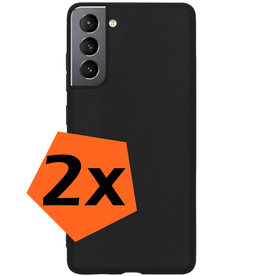 Nomfy Nomfy Samsung Galaxy S21FE Hoesje Siliconen - Zwart - 2 PACK