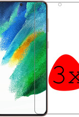 BASEY. Screenprotector Geschikt voor Samsung S21 FE Screenprotector Tempered Glass - Screenprotector Geschikt voor Samsung Galaxy S21 FE Beschermglas Screen Protector Glas - 3 Stuks