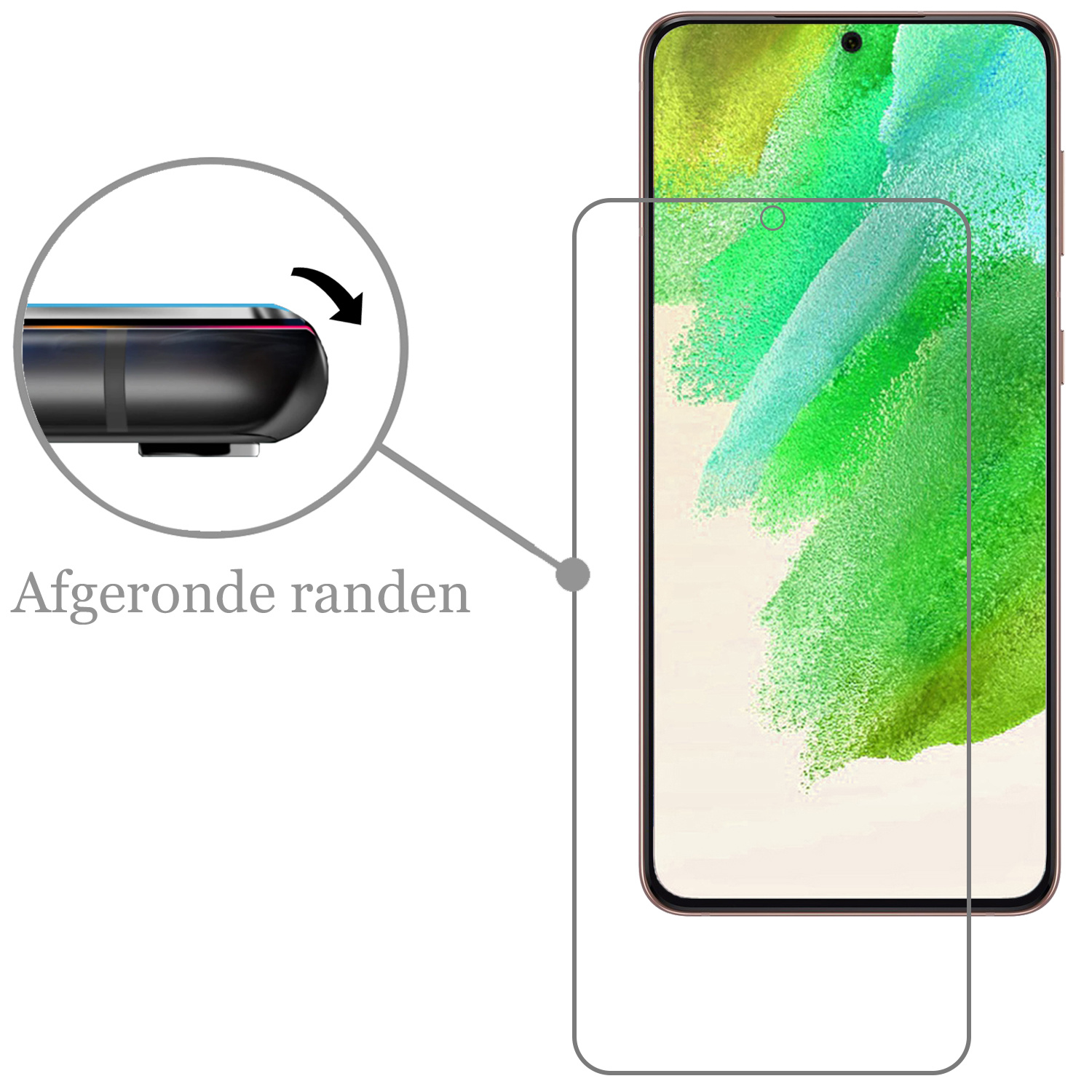 Nomfy Screenprotector Geschikt voor Samsung S21 FE Screenprotector Bescherm Glas Tempered Glass - Screenprotector Geschikt voor Samsung Galaxy S21 FE Screen Protector