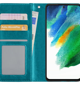 BASEY. BASEY. Samsung Galaxy S21FE Hoesje Bookcase - Turquoise