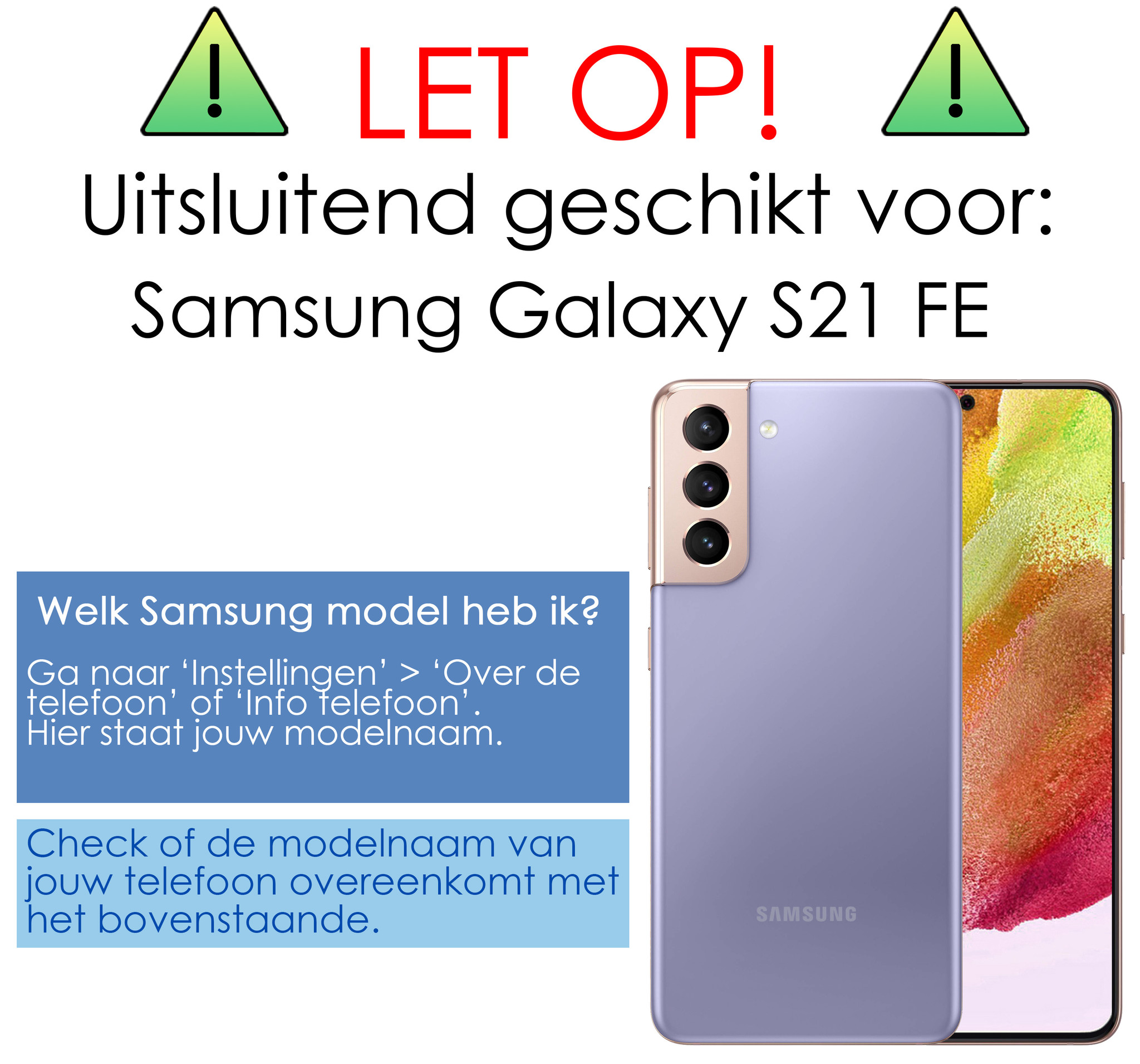 NoXx Samsung Galaxy S21 FE Hoesje Bookcase Flip Cover Book Case - Paars