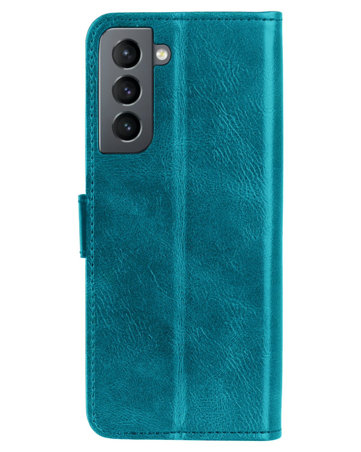 NoXx Hoes Geschikt voor Samsung S21 FE Hoesje Book Case Hoes Flip Cover Wallet Bookcase - Turquoise