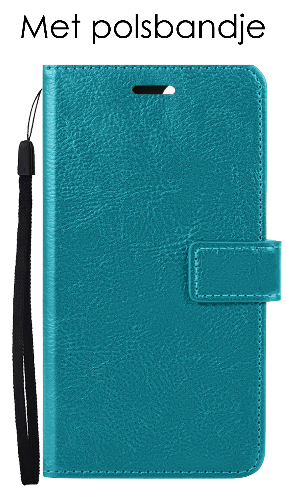 NoXx Hoes Geschikt voor Samsung S21 FE Hoesje Book Case Hoes Flip Cover Wallet Bookcase - Turquoise