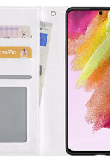 NoXx Samsung Galaxy S21 FE Hoesje Bookcase Flip Cover Book Case - Wit