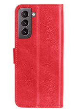Nomfy Samsung Galaxy S21 FE Hoes Bookcase Rood - Samsung Galaxy S21 FE Book Cover Flipcase - Samsung Galaxy S21 FE Hoesje - Rood