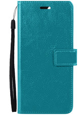 Nomfy Hoesje Geschikt voor Samsung S21 FE Hoes Bookcase Flipcase Book Cover - Hoes Geschikt voor Samsung Galaxy S21 FE Hoesje Book Case - Turquoise