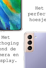 BASEY. Hoes Geschikt voor Samsung S21 FE Hoesje Siliconen Back Cover Case Met Screenprotector - Hoesje Geschikt voor Samsung Galaxy S21 FE Hoes Cover Hoesje - Transparant