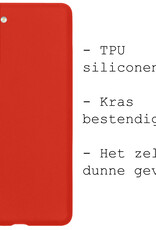 BASEY. Hoes Geschikt voor Samsung S21 FE Hoesje Siliconen Back Cover Case Met 2x Screenprotector - Hoesje Geschikt voor Samsung Galaxy S21 FE Hoes Cover Hoesje - Rood