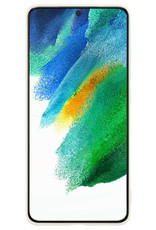 BASEY. Hoes Geschikt voor Samsung S21 FE Hoesje Siliconen Back Cover Case Met 2x Screenprotector - Hoesje Geschikt voor Samsung Galaxy S21 FE Hoes Cover Hoesje - Wit
