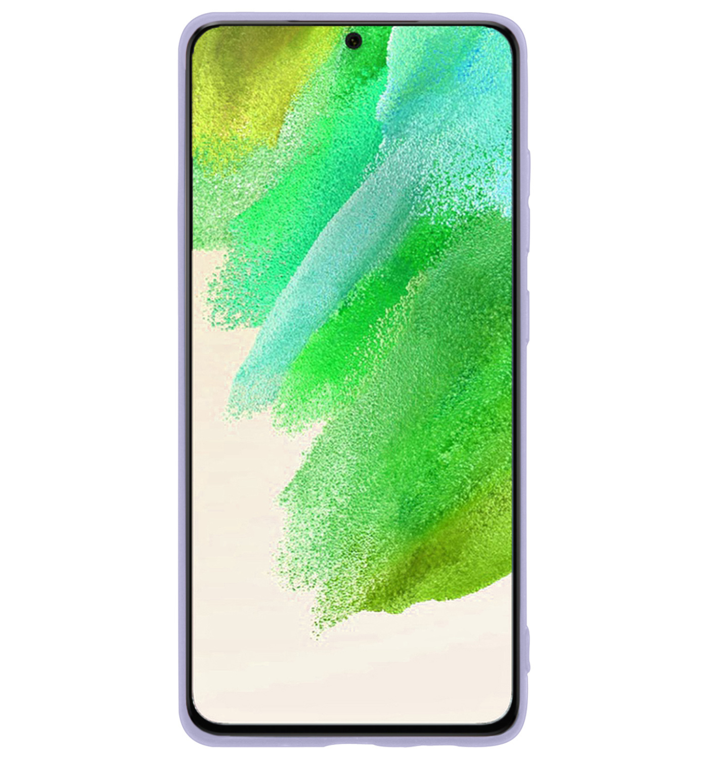Nomfy Hoesje Geschikt voor Samsung S21 FE Hoesje Siliconen Cover Case Met Screenprotector - Hoes Geschikt voor Samsung Galaxy S21 FE Hoes Back Case - Lila