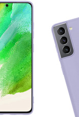 Nomfy Hoesje Geschikt voor Samsung S21 FE Hoesje Siliconen Cover Case Met Screenprotector - Hoes Geschikt voor Samsung Galaxy S21 FE Hoes Back Case - Lila