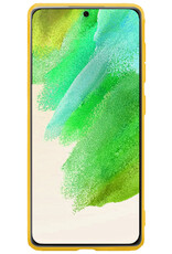 Nomfy Hoesje Geschikt voor Samsung S21 FE Hoesje Siliconen Cover Case Met 2x Screenprotector - Hoes Geschikt voor Samsung Galaxy S21 FE Hoes Back Case - Geel
