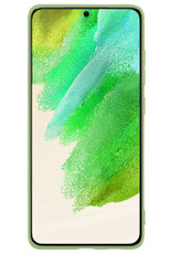 Nomfy Hoesje Geschikt voor Samsung S21 FE Hoesje Siliconen Cover Case Met 2x Screenprotector - Hoes Geschikt voor Samsung Galaxy S21 FE Hoes Back Case - Groen