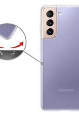 Nomfy Hoesje Geschikt voor Samsung S21 FE Hoesje Siliconen Cover Case Met 2x Screenprotector - Hoes Geschikt voor Samsung Galaxy S21 FE Hoes Back Case - Transparant