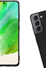 Nomfy Hoesje Geschikt voor Samsung S21 FE Hoesje Siliconen Cover Case Met 2x Screenprotector - Hoes Geschikt voor Samsung Galaxy S21 FE Hoes Back Case - Zwart
