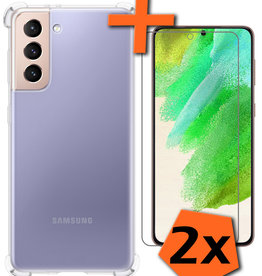 Nomfy Nomfy Samsung Galaxy S21FE Hoesje Shockproof Met 2x Screenprotector