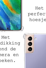 BASEY. Hoes Geschikt voor Samsung S21 FE Hoesje Shock Proof Case Hoes Siliconen Met Screenprotector - Hoesje Geschikt voor Samsung Galaxy S21 FE Hoes Cover Shockproof - Transparant