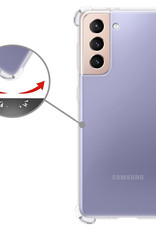 Nomfy Hoesje Geschikt voor Samsung S21 FE Hoesje Shock Proof Cover Case Shockproof Met 2x Screenprotector - Hoes Geschikt voor Samsung Galaxy S21 FE Hoes Siliconen Back Case - Transparant