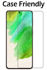 Nomfy Hoesje Geschikt voor Samsung S21 FE Hoesje Shock Proof Cover Case Shockproof Met 2x Screenprotector - Hoes Geschikt voor Samsung Galaxy S21 FE Hoes Siliconen Back Case - Transparant