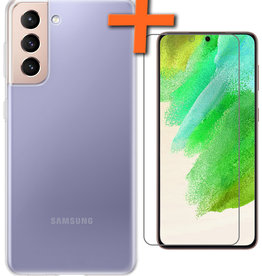 Nomfy Nomfy Samsung Galaxy S21FE Hoesje Siliconen Met Screenprotector - Transparant