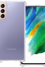 BASEY. Hoes Geschikt voor Samsung S21 FE Hoesje Shock Proof Case Hoes Siliconen - Hoesje Geschikt voor Samsung Galaxy S21 FE Hoes Cover Shockproof - Transparant