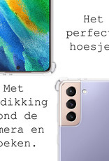 BASEY. Hoes Geschikt voor Samsung S21 FE Hoesje Shock Proof Case Hoes Siliconen - Hoesje Geschikt voor Samsung Galaxy S21 FE Hoes Cover Shockproof - Transparant - 2 Stuks