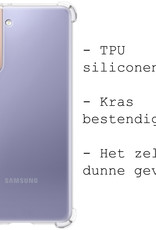 BASEY. Hoes Geschikt voor Samsung S21 FE Hoesje Shock Proof Case Hoes Siliconen - Hoesje Geschikt voor Samsung Galaxy S21 FE Hoes Cover Shockproof - Transparant - 2 Stuks