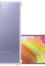 NoXx Hoes Geschikt voor Samsung S21 FE Hoesje Siliconen Cover Shock Proof Back Case Shockproof Hoes - Transparant