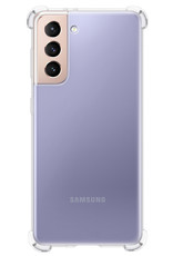 NoXx Hoes Geschikt voor Samsung S21 FE Hoesje Siliconen Cover Shock Proof Back Case Shockproof Hoes - Transparant