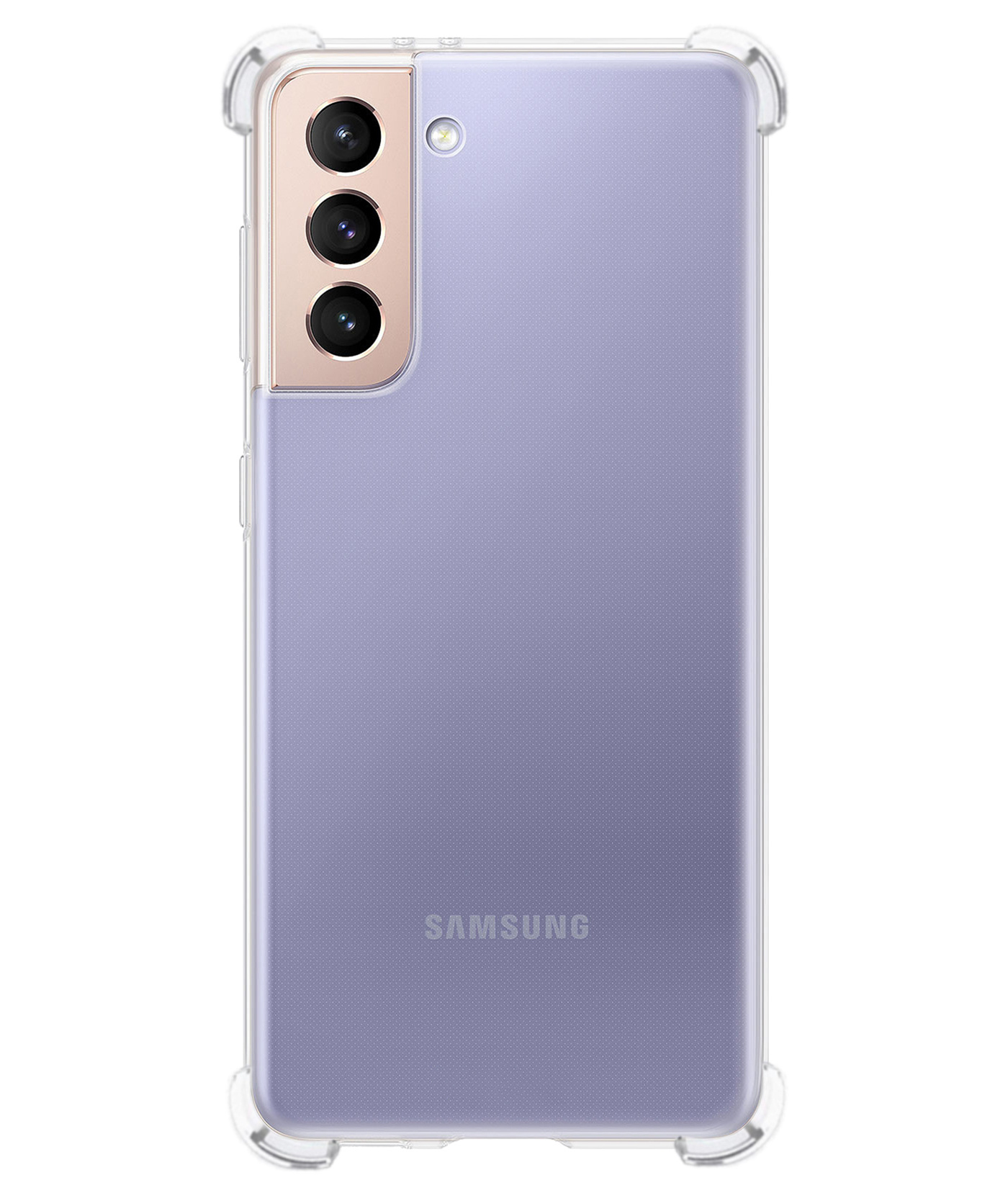 NoXx Hoes Geschikt voor Samsung S21 FE Hoesje Siliconen Cover Shock Proof Back Case Shockproof Hoes - Transparant - 2x