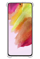 NoXx Hoes Geschikt voor Samsung S21 FE Hoesje Siliconen Cover Shock Proof Back Case Shockproof Hoes - Transparant - 2x