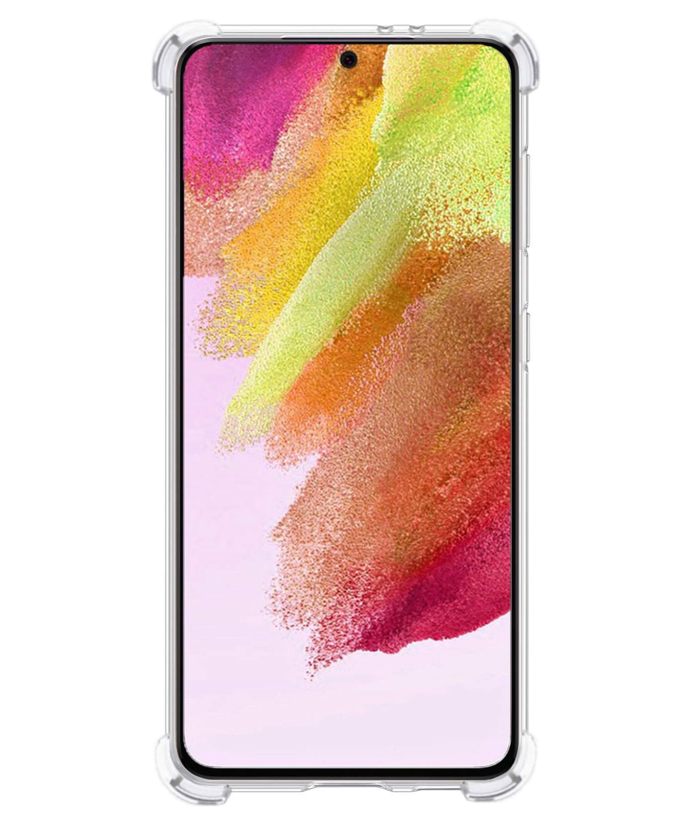 NoXx Hoes Geschikt voor Samsung S21 FE Hoesje Siliconen Cover Shock Proof Back Case Shockproof Hoes - Transparant - 2x