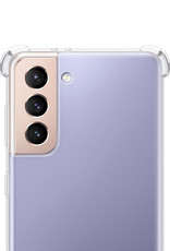 NoXx Hoes Geschikt voor Samsung S21 FE Hoesje Siliconen Cover Shock Proof Back Case Shockproof Hoes - Transparant - 2x