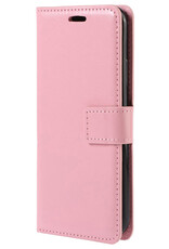 BASEY. Hoes Geschikt voor Samsung S21 FE Hoesje Bookcase Hoes Flip Case Book Cover Met Screenprotector - Hoesje Geschikt voor Samsung Galaxy S21 FE Hoes Book Case Hoesje - Lichtroze